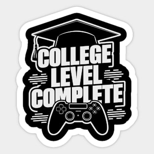 College Level Complete Funny Video Gamer Graduation Sticker